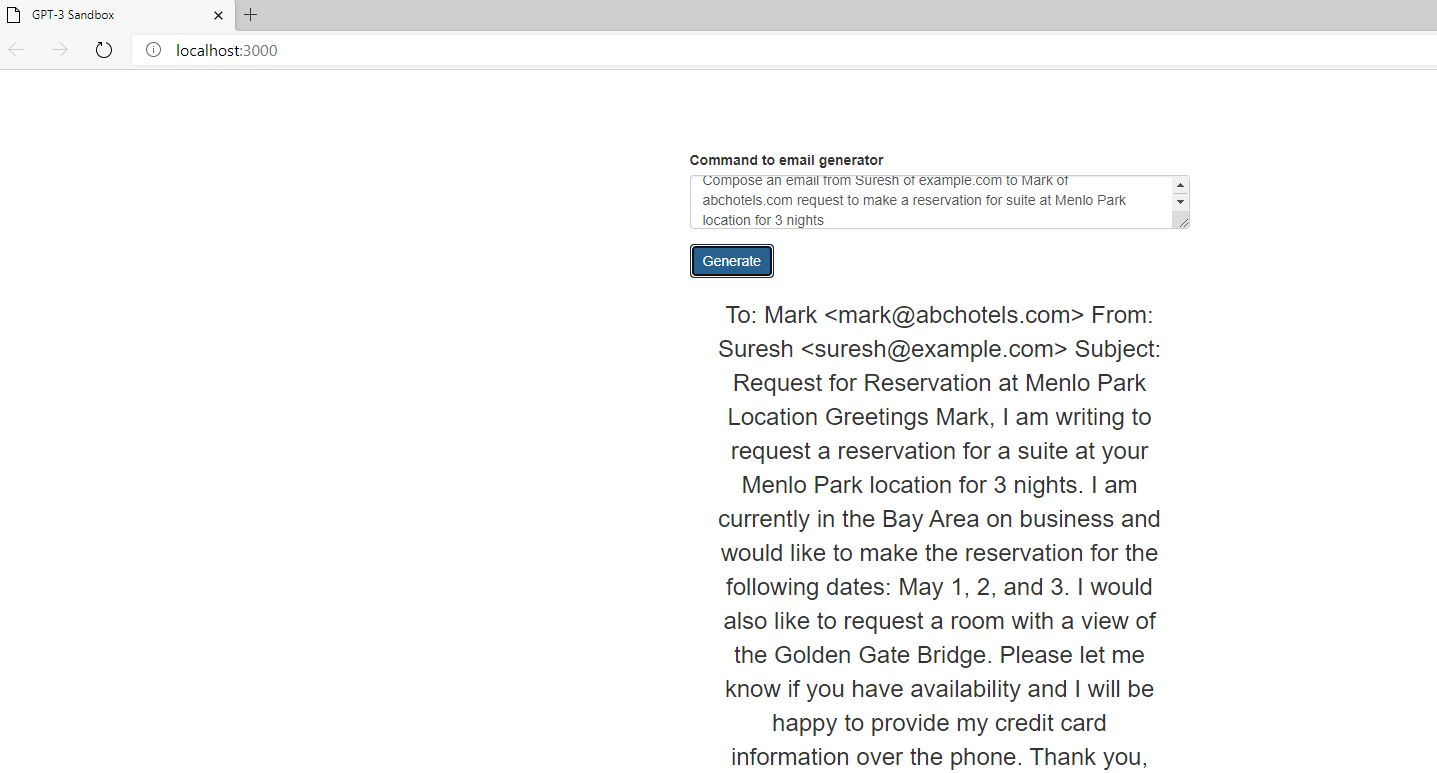 Email Message Generator