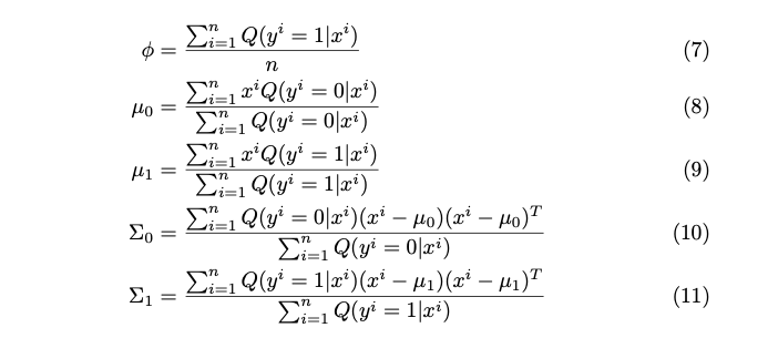 closed-form solutions for the maximizers in GMM.