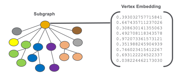 An illustration of a vertex embedding for a subgraph of a graph