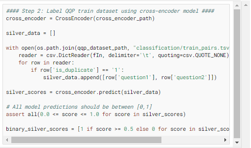 Labeling Quora Question Pairs dataset (silver dataset)